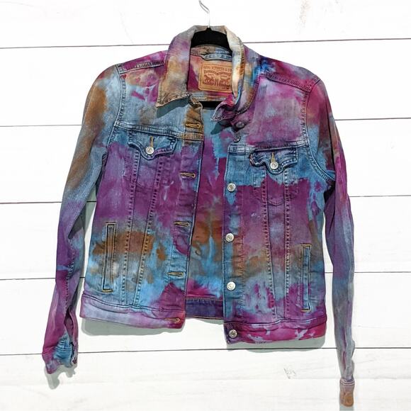 Levi's Jackets & Blazers - OOAK Levi's Hand Dyed Denim Trucker Jacket Multicolor Women's Size Medium